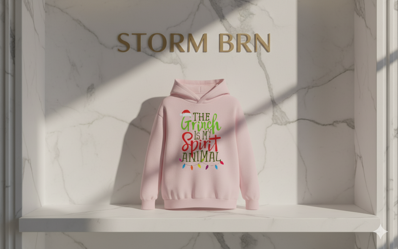💚 Storm Brn "The Grinch Is My Spirit Animal" Fleece Hoodie