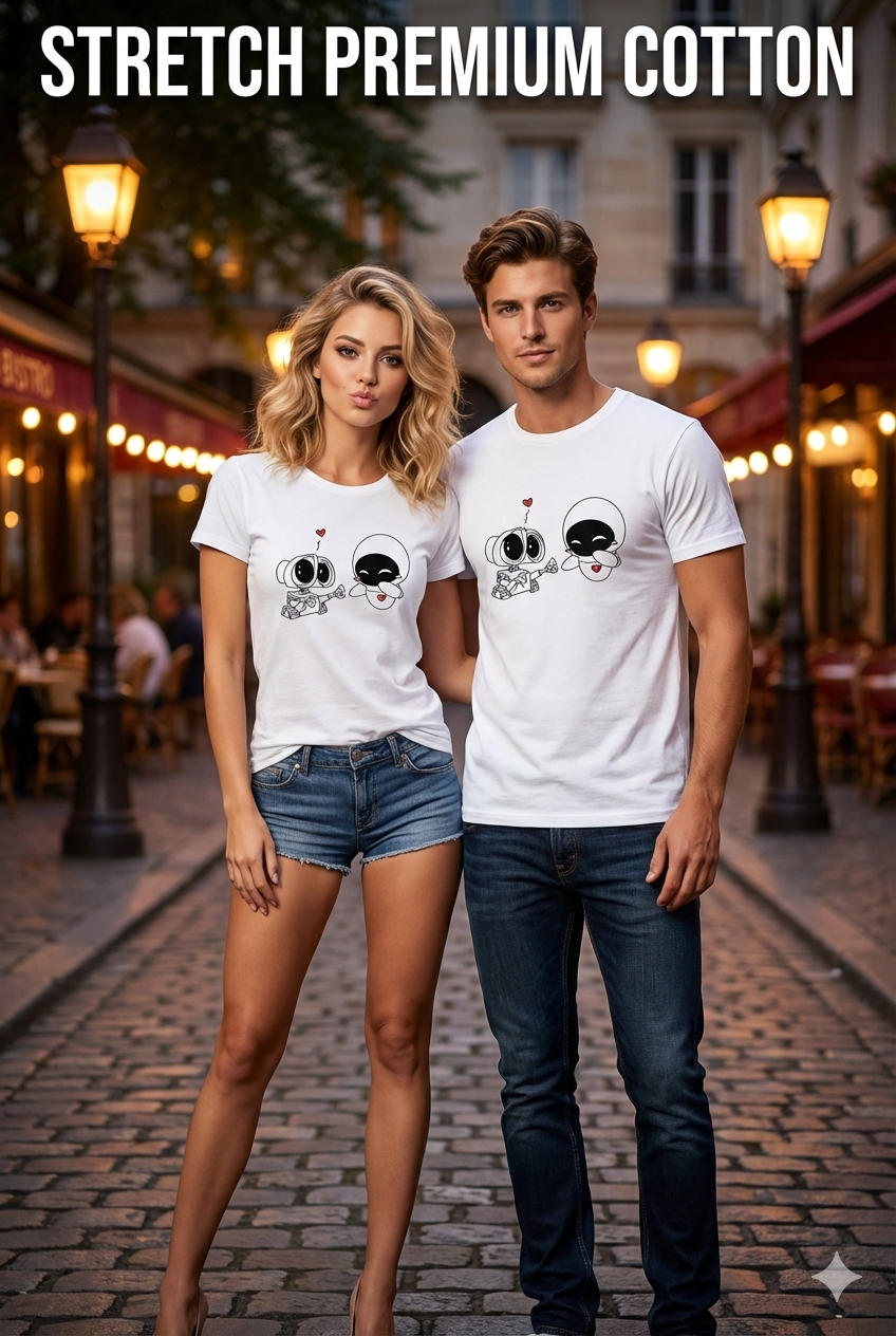 WALL·E × EVE Valentine Tee 🤍💫
