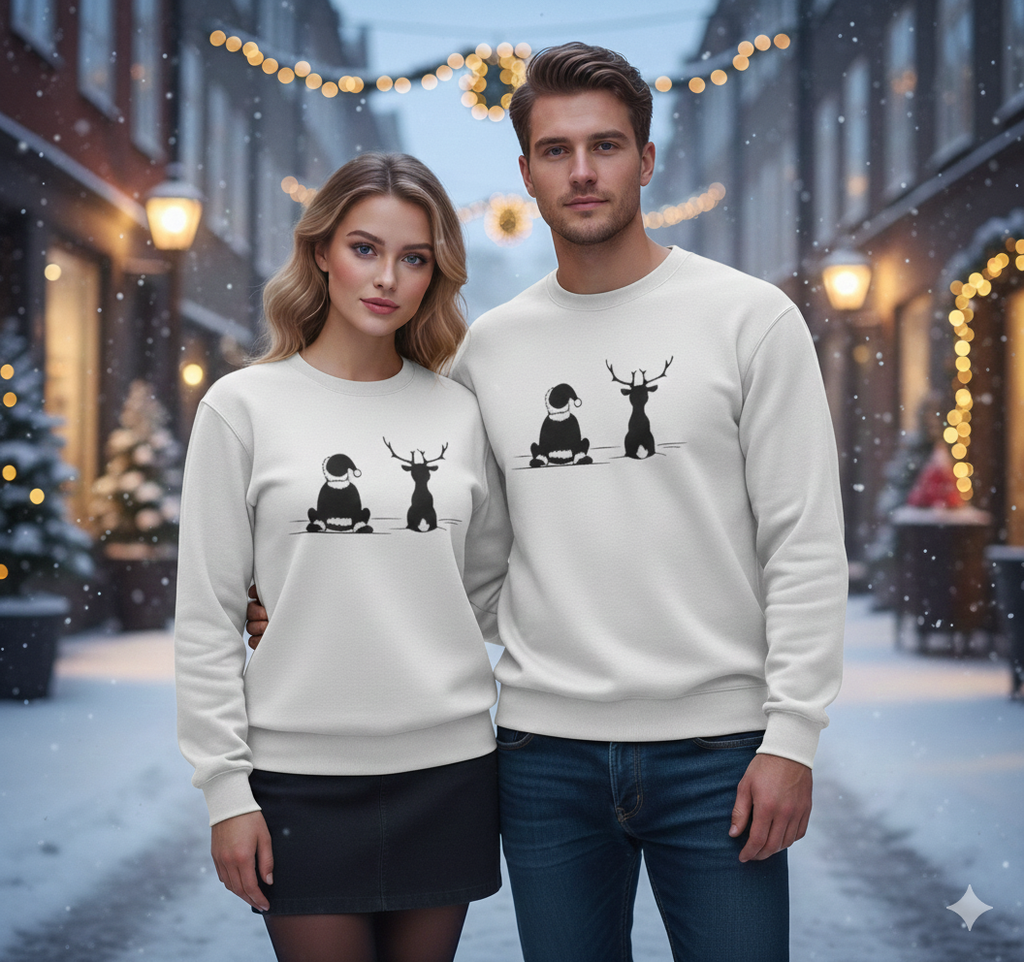 “Besties on a Break” Puff Print Sweatshirt – 3D Textured Winter Drip