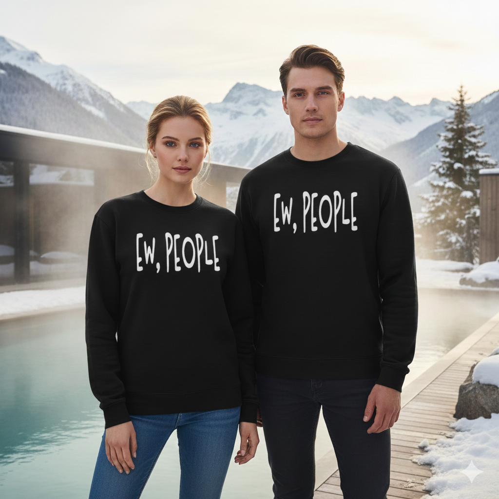 STORM BRN “EW, PEOPLE” Oversized Sweatshirt