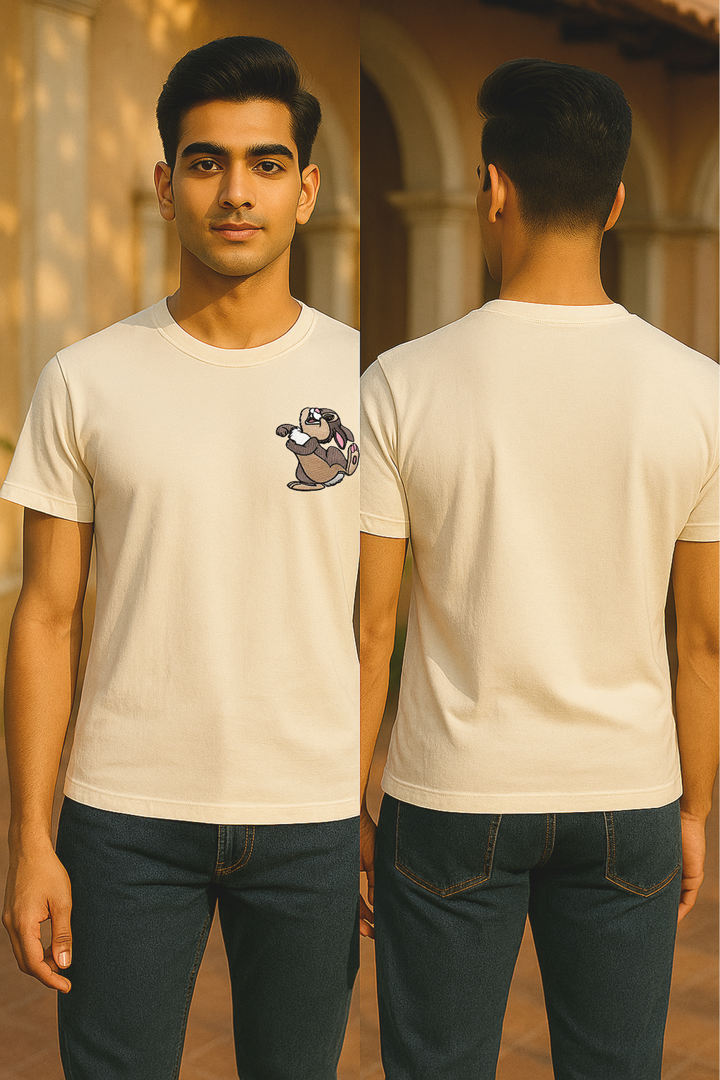 🐰 Storm Brn Happy Bunny Embroidered Tee | Unisex (see the size chart)