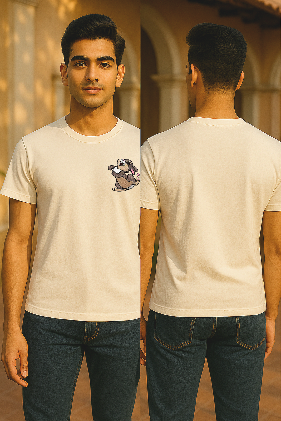 🐰 Storm Brn Happy Bunny Embroidered Tee | Unisex (see the size chart)