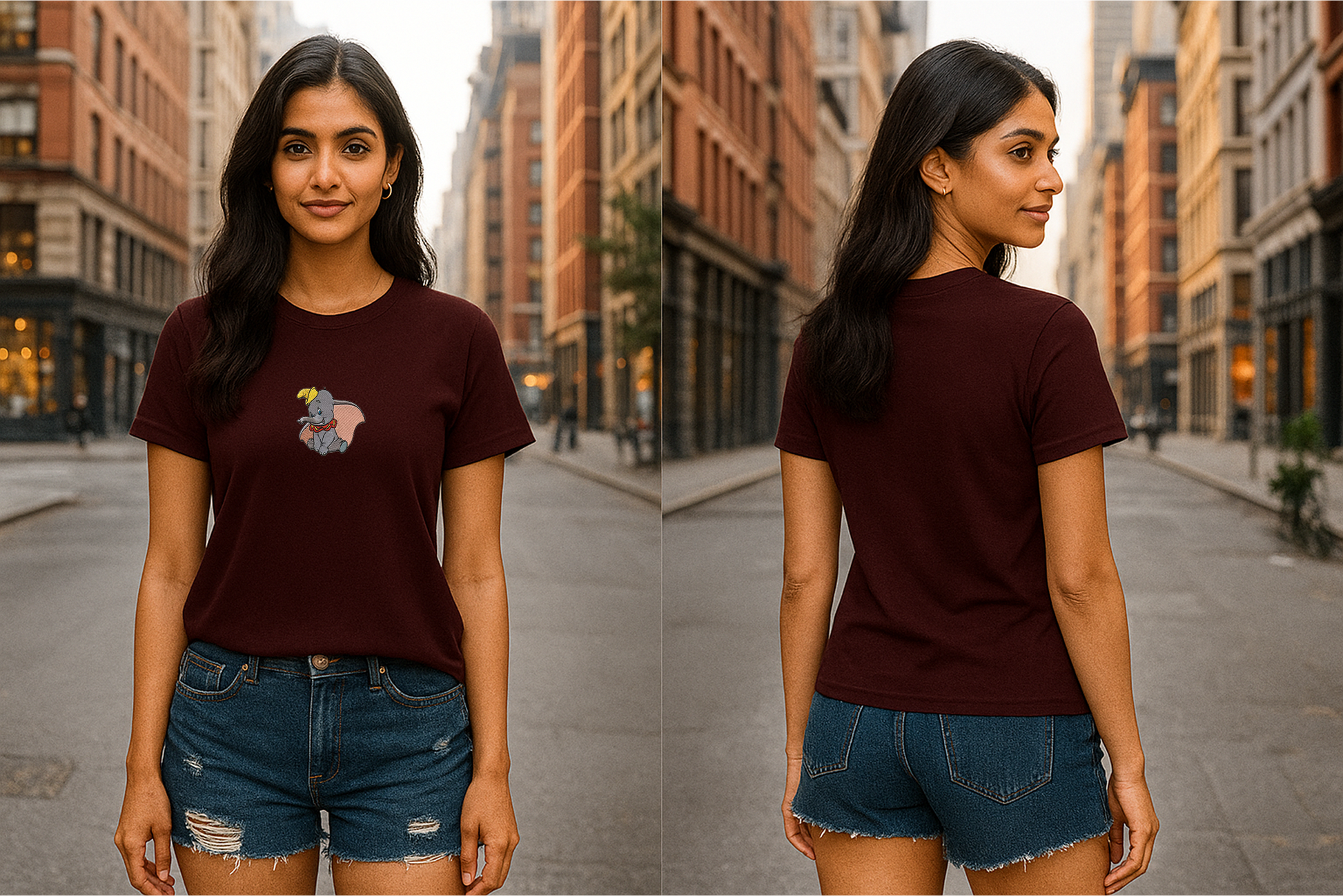 🐘 Baby Elephant Embroidered Tee (see the size chart)