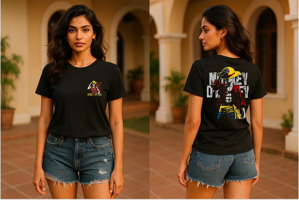 🏴☠️ Storm Brn One Piece Luffy Tee – Front &amp; Back Print | Regular Fit (See the size chart before choosing the size)
