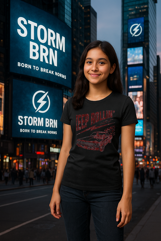 “Keep Rollin’” Retro Muscle Tee – Fueled by Fire, Styled for the Streets