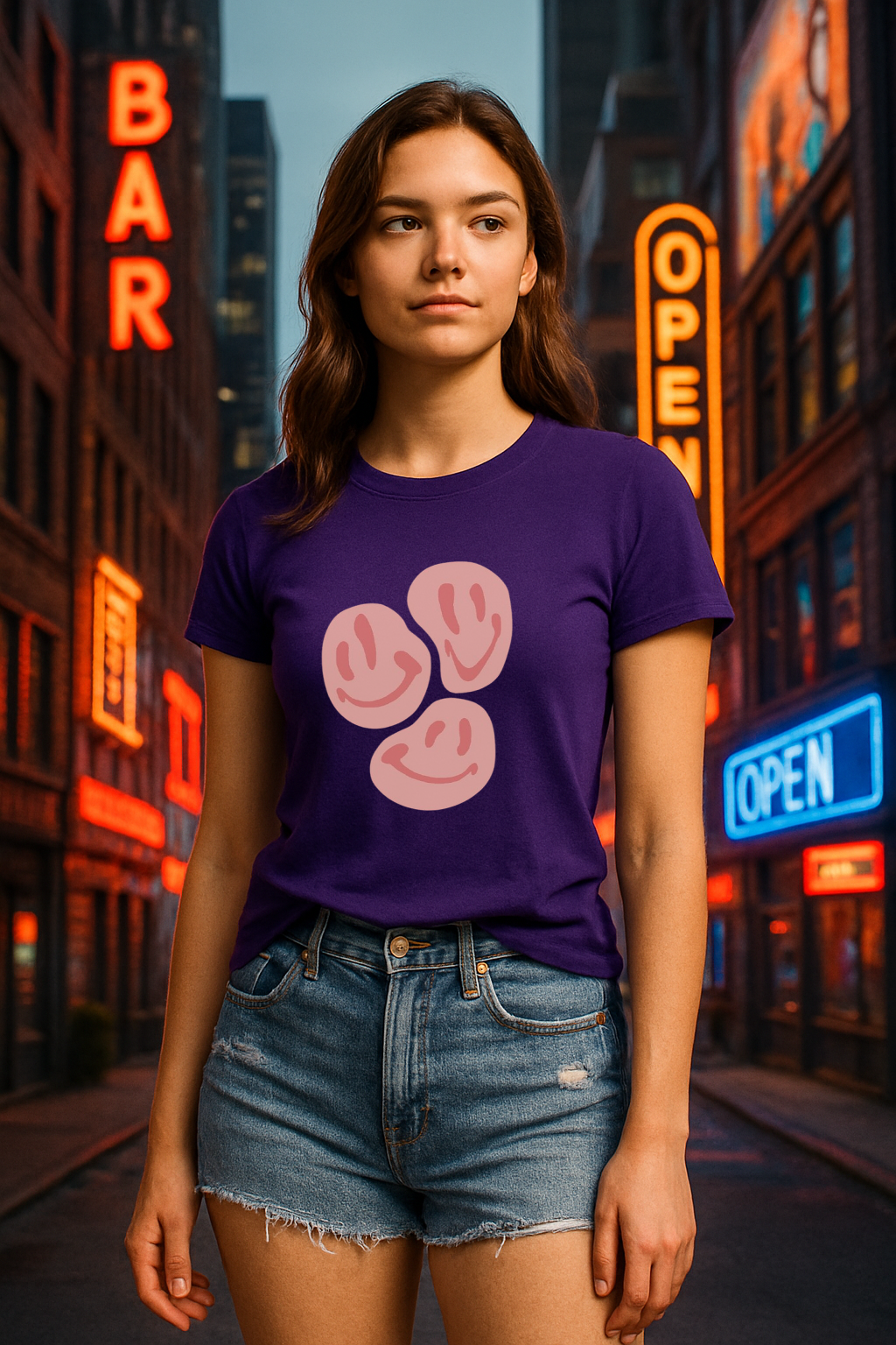 “Peachy Moods” Tee – Wear Your Smiles Out Loud