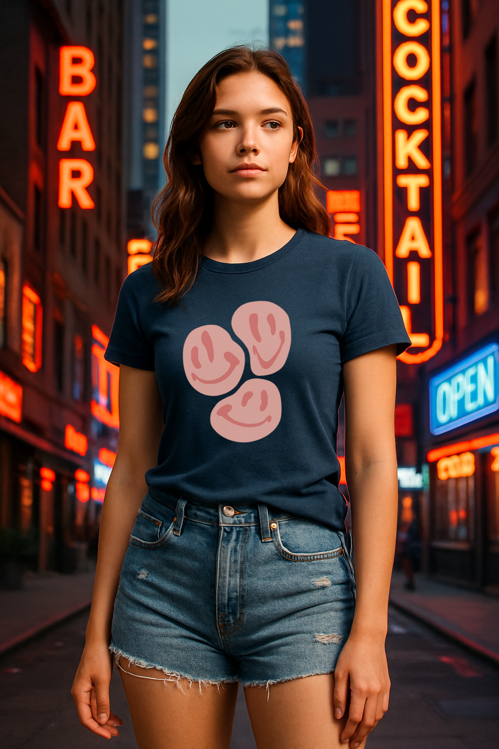 “Peachy Moods” Tee – Wear Your Smiles Out Loud