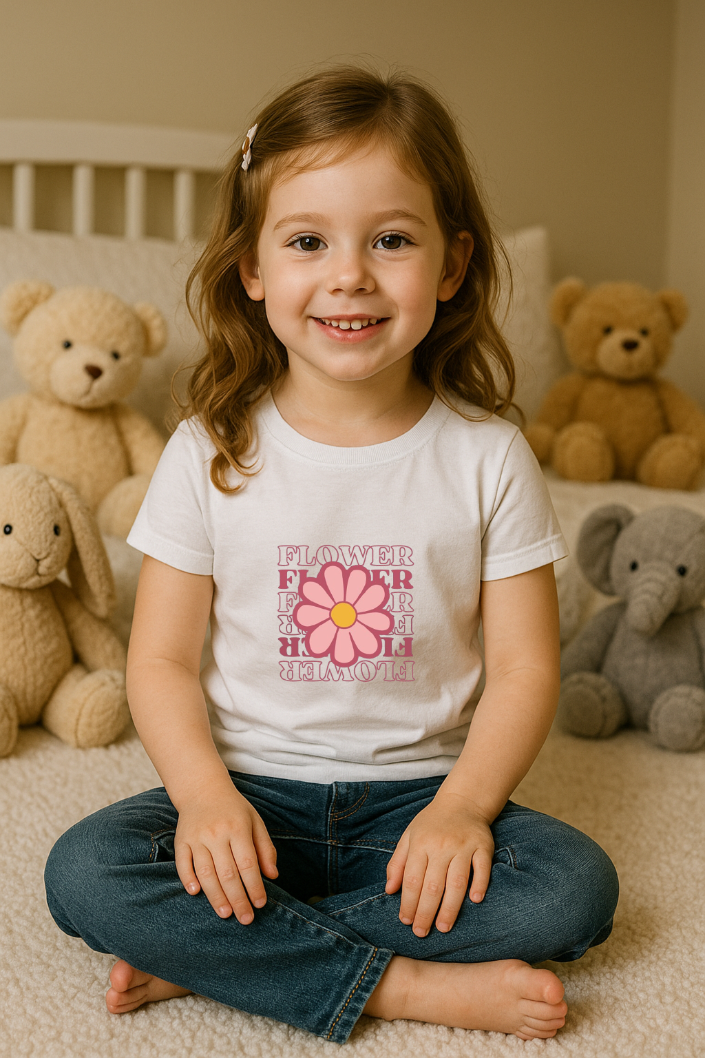 🌸 Flower Power Retro Tee – Ultra-Soft Cotton Comfort 🌸
