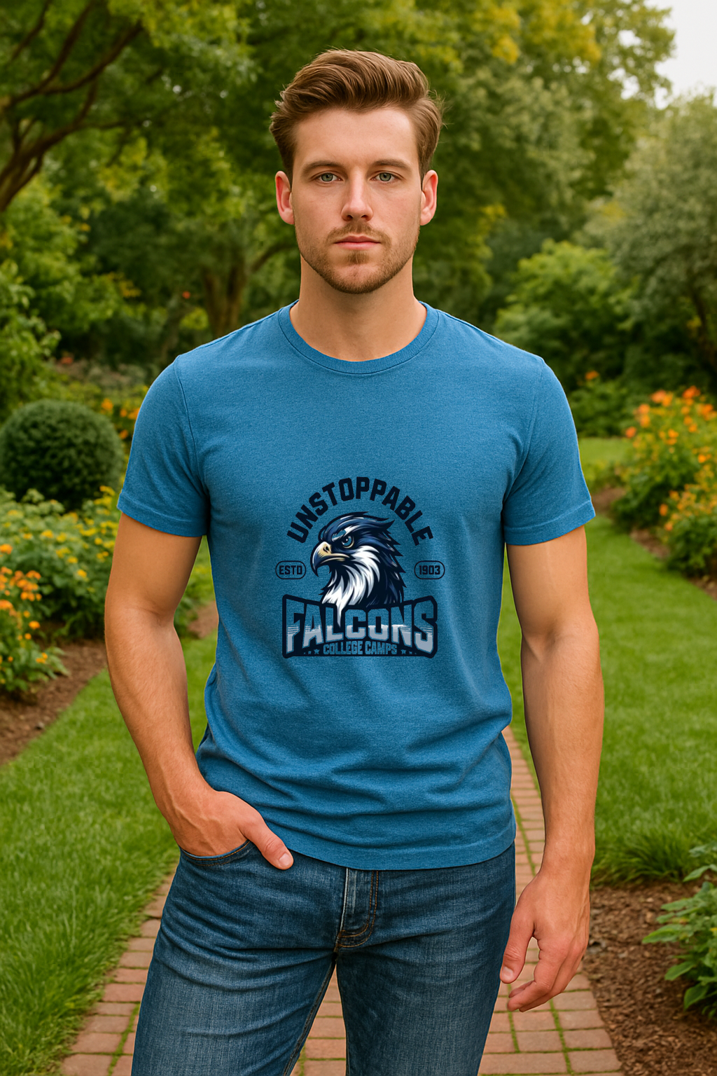 Unstoppable Falcons College Camps Tee – Athletic Edition