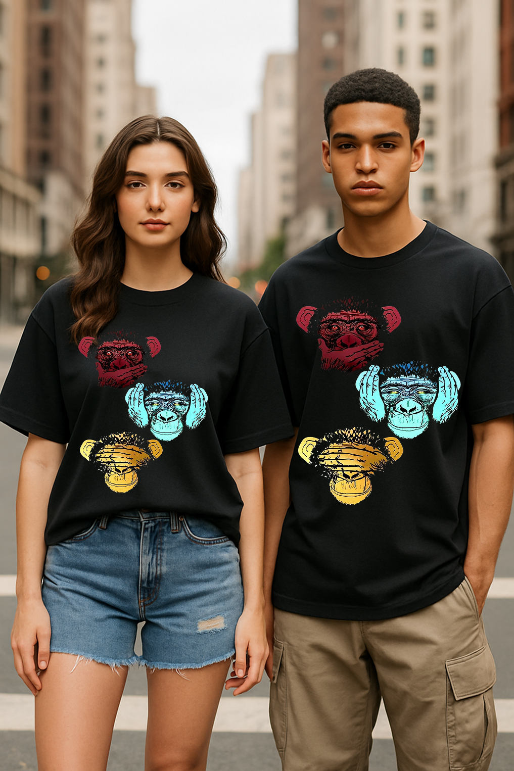 “Speak No Evil” Urban Monkey Graphic T-Shirt – Oversized Unisex Edition