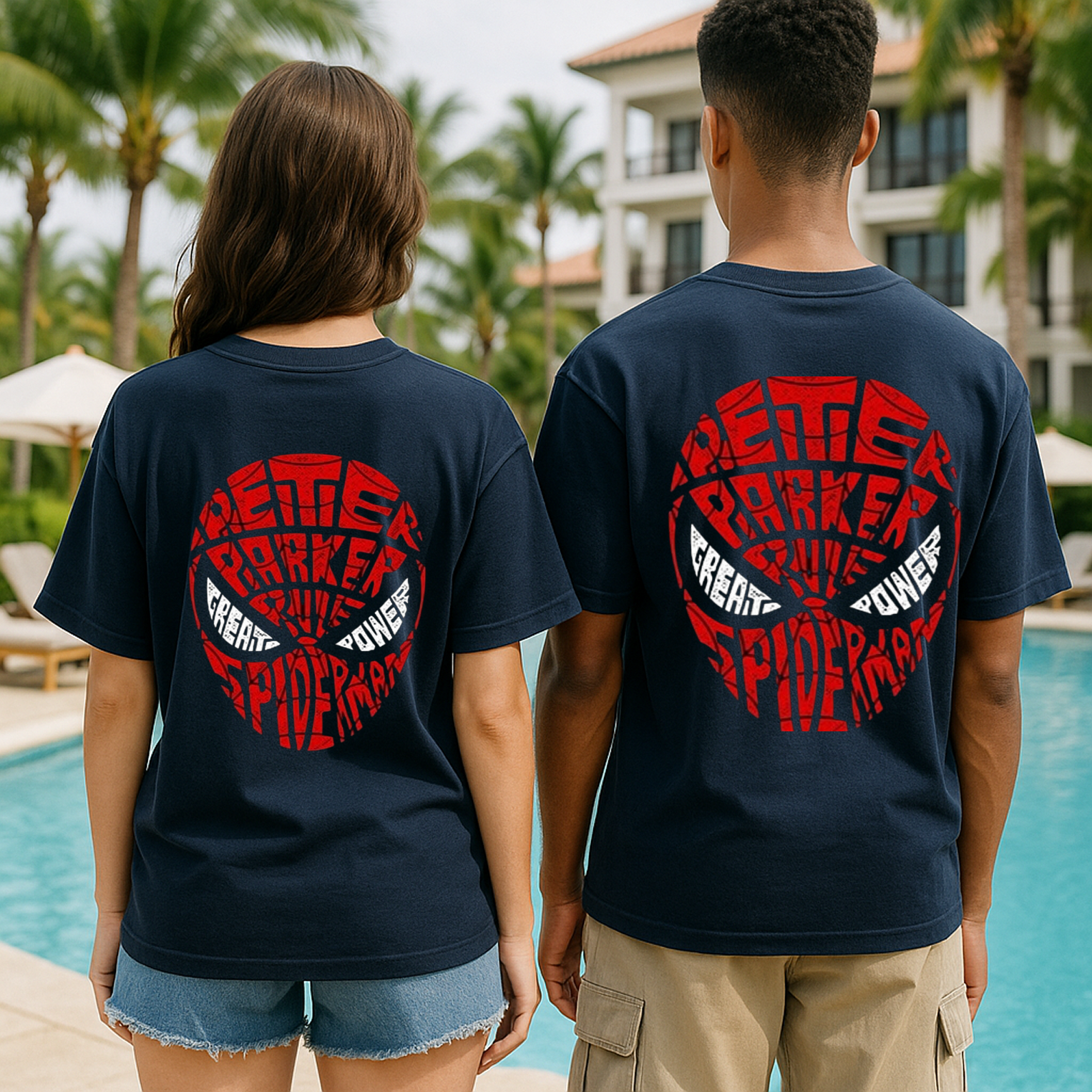 Oversized Spider-Man Typography Mask Tee – Unisex Streetwear Drop