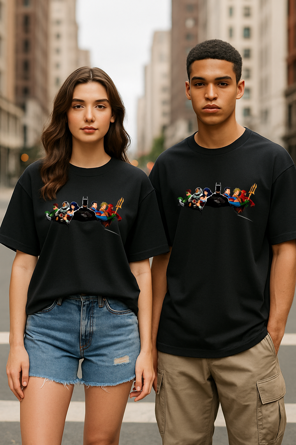 Justice League Oversized T-Shirt – “You Can’t Save the World Alone” Edition (Unisex)