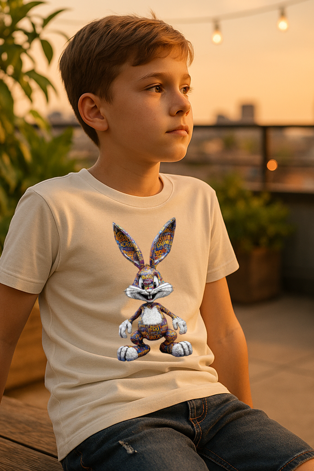 Storm BRN 🐰 Graffiti Bunny Tee (Unisex Kids 0–13 Yrs, Regular Fit) – Please Check Size Chart Before Ordering