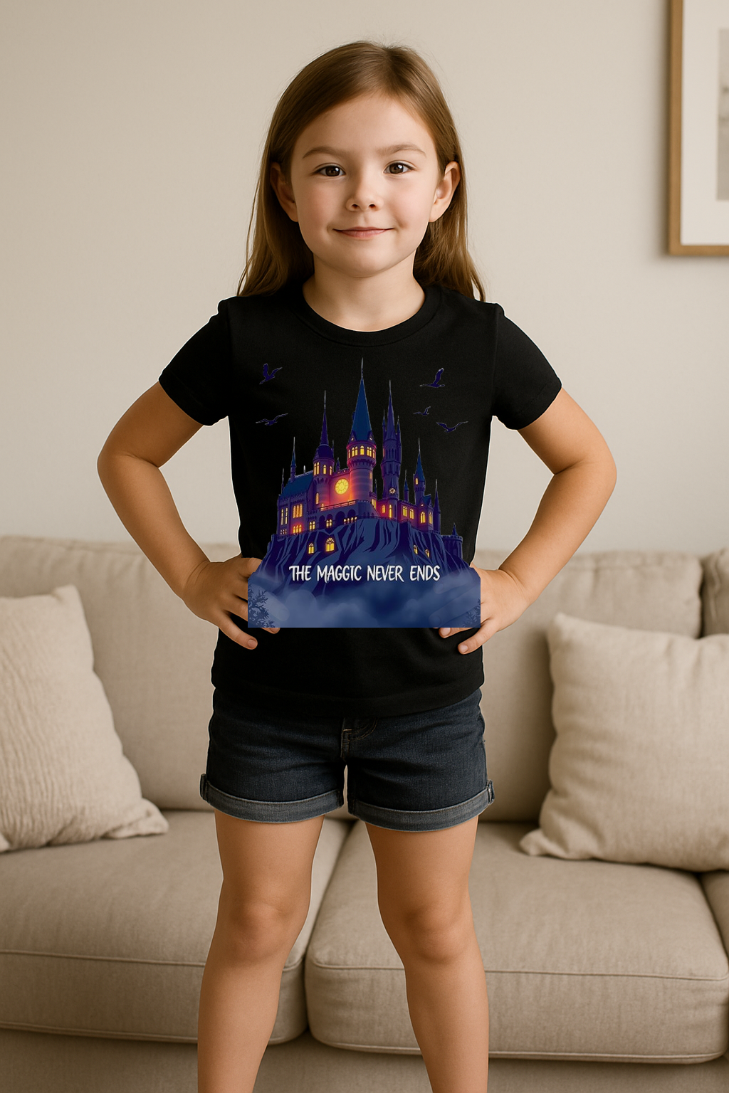 The Magic Never Ends” Kids’ T-Shirt – Enchanted Castle Edition 🏰✨