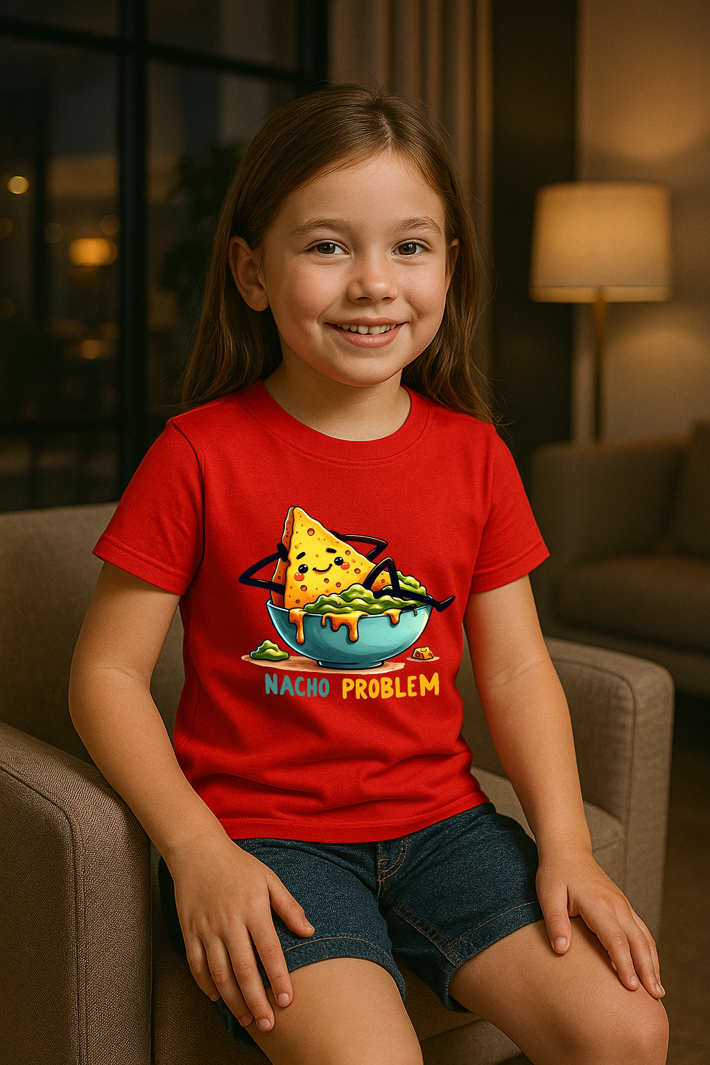 Storm Brn 🌮 Nacho Problem Tee | Unisex Kids 0–13Y Regular Fit 👕 (See Size Chart Before Choosing)