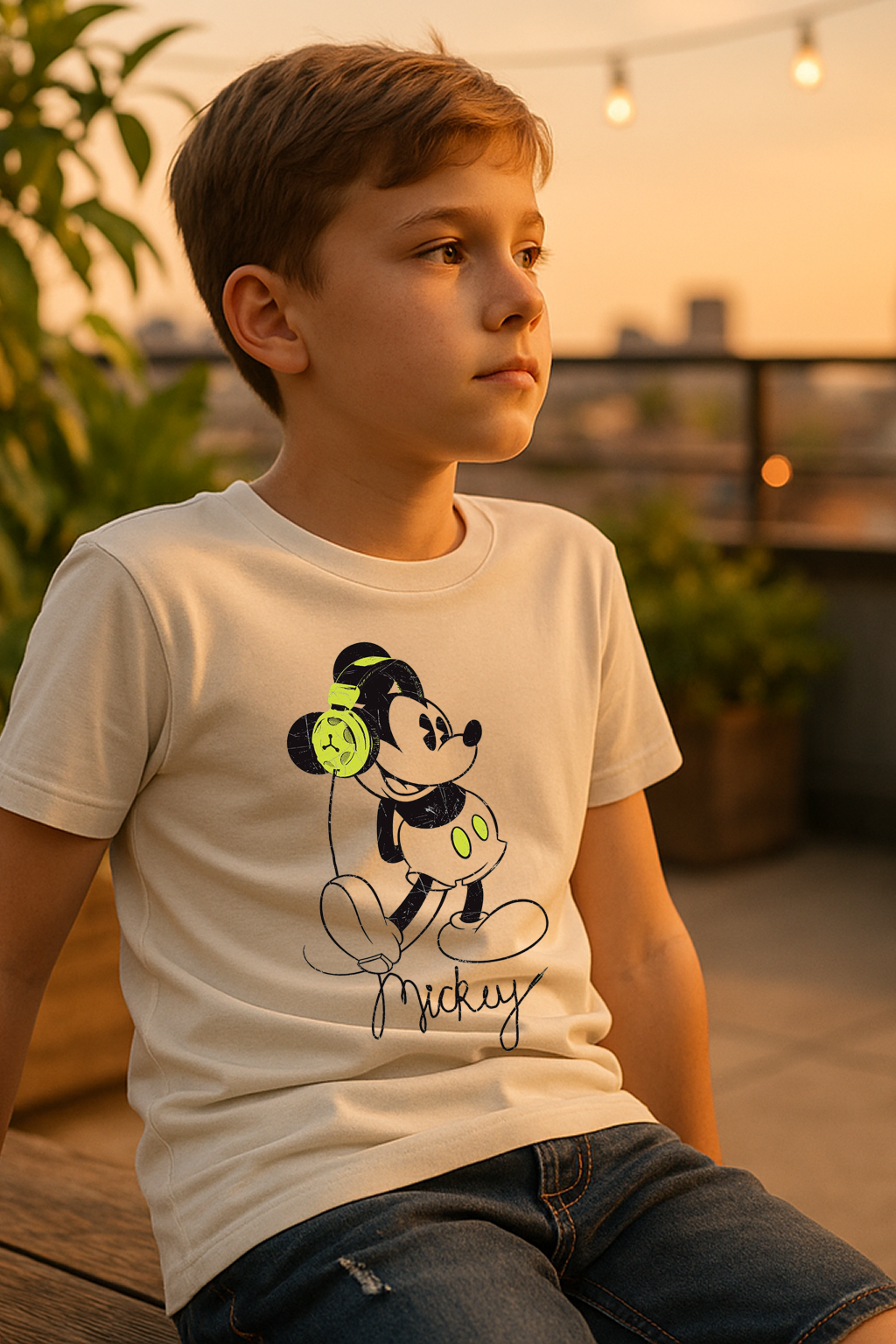 “Mickey Glow Beats” Tee 🎧💚 (See the size chart before choosing the size)