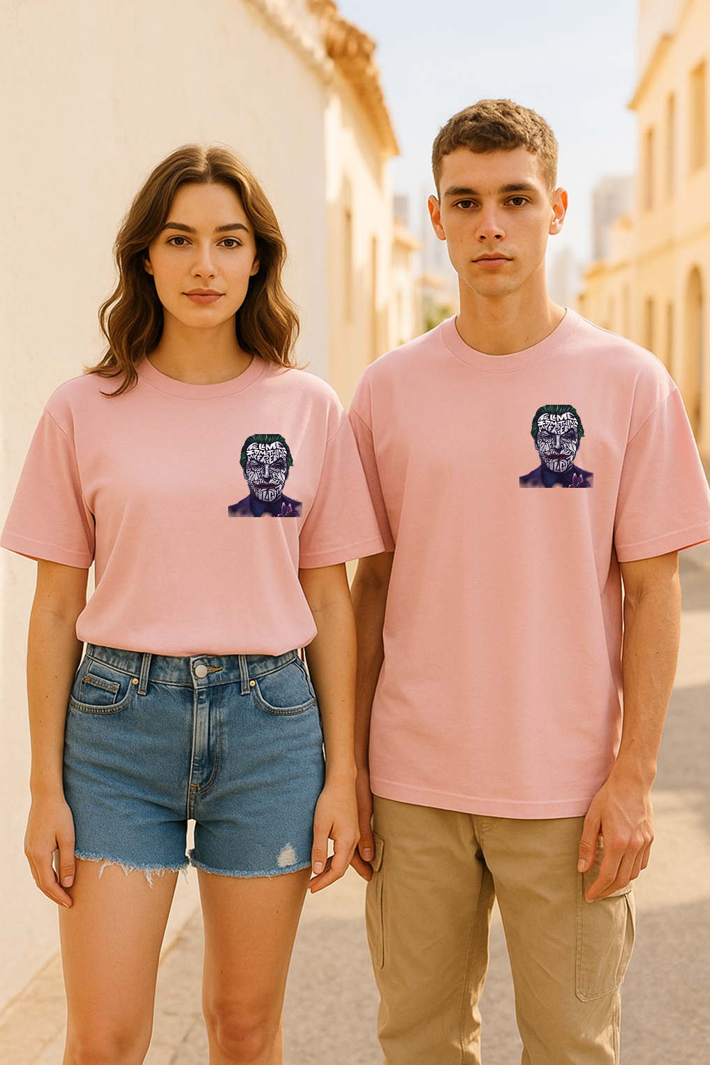 🎭 “Tell Me Something, My Friend…” Joker Pink Oversized Tee 💥