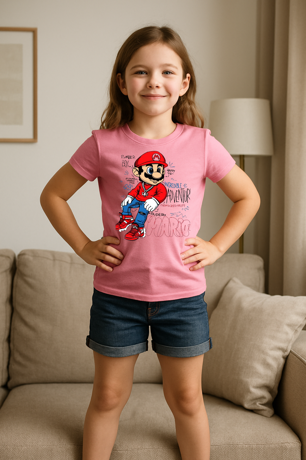 🔥 Super Mario Street Vibe Tee – Plumber Boy with Swag 👟