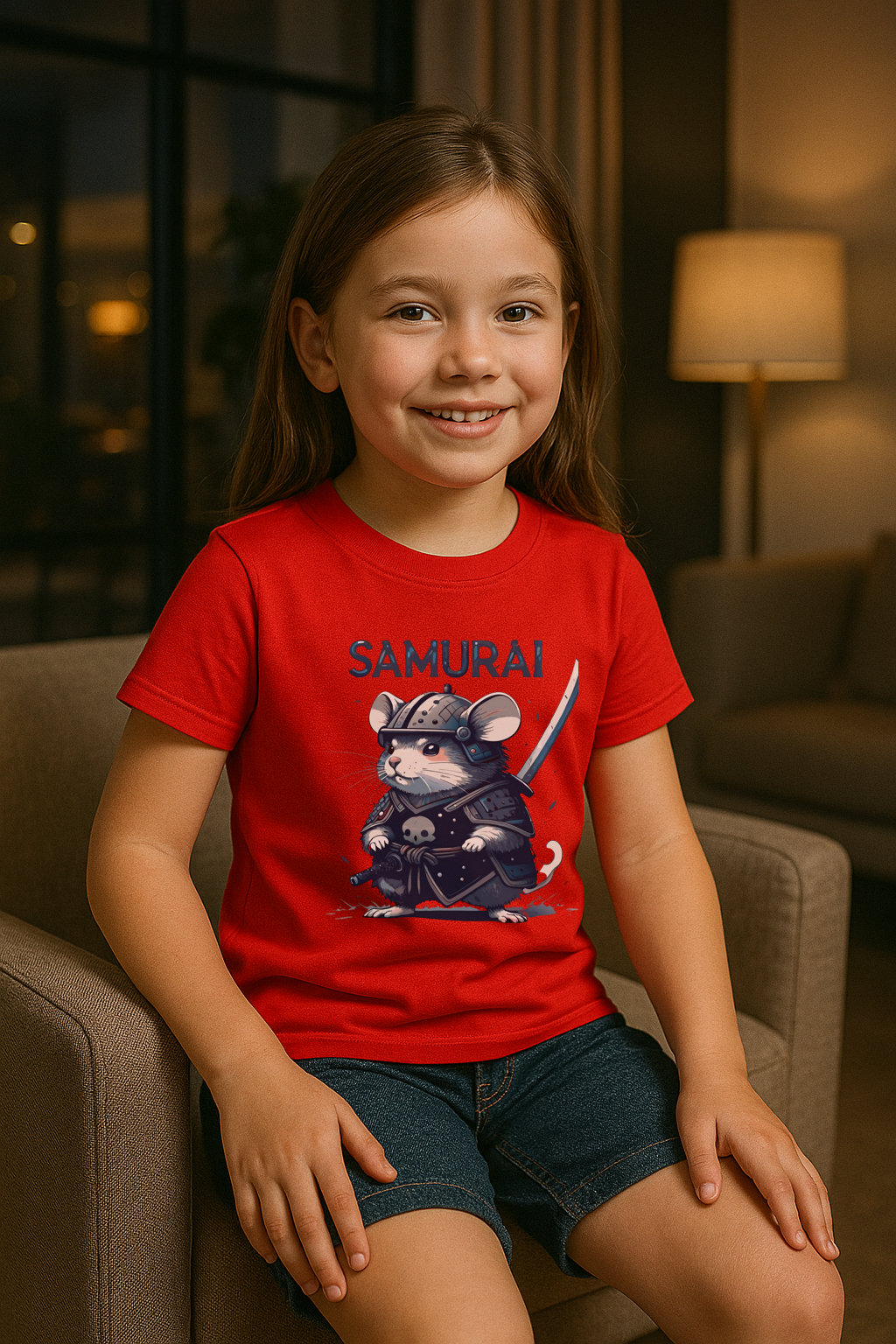 Samurai Mouse Kids T-Shirt – Brave Little Warrior Tee