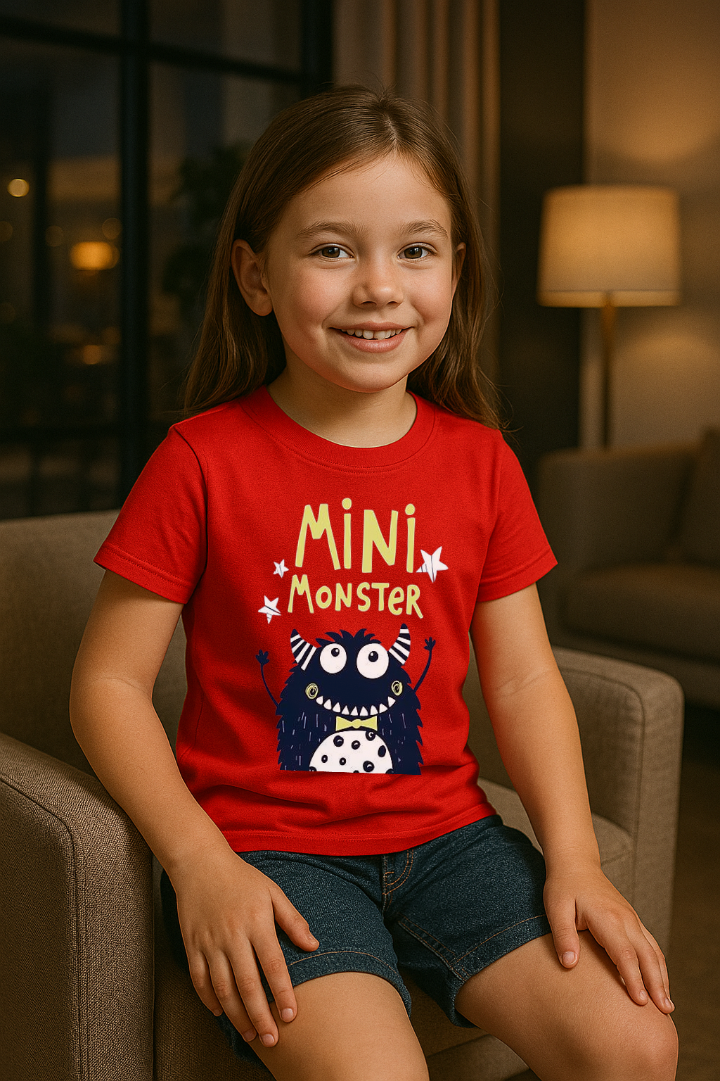 “Mini Monster” Cute Cartoon Monster T-Shirt for Girls