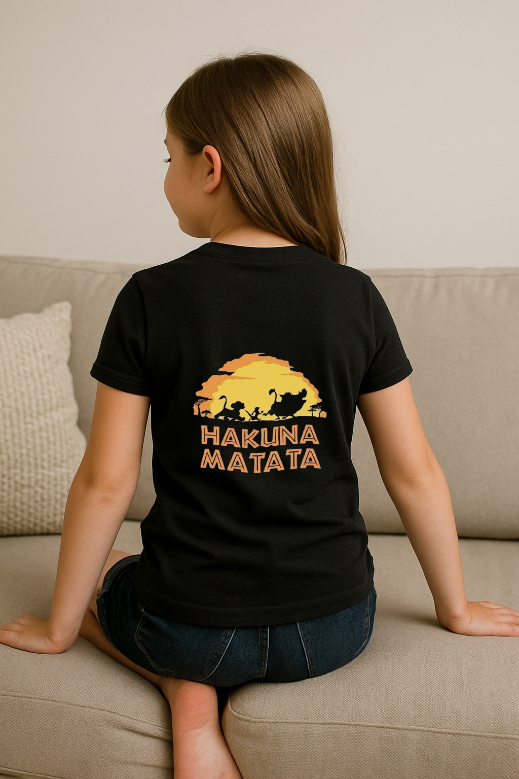 Hakuna Matata Double-Sided Tee – Carefree Vibes, Front to Back