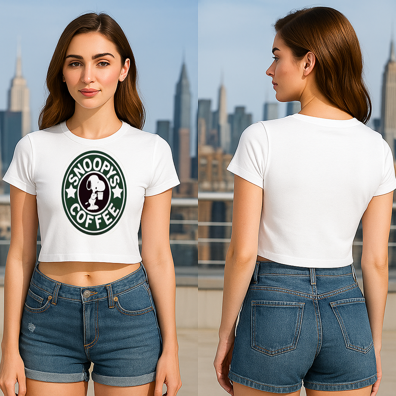 “Snoopy’s Brew – Coffee Club Crop Tee”