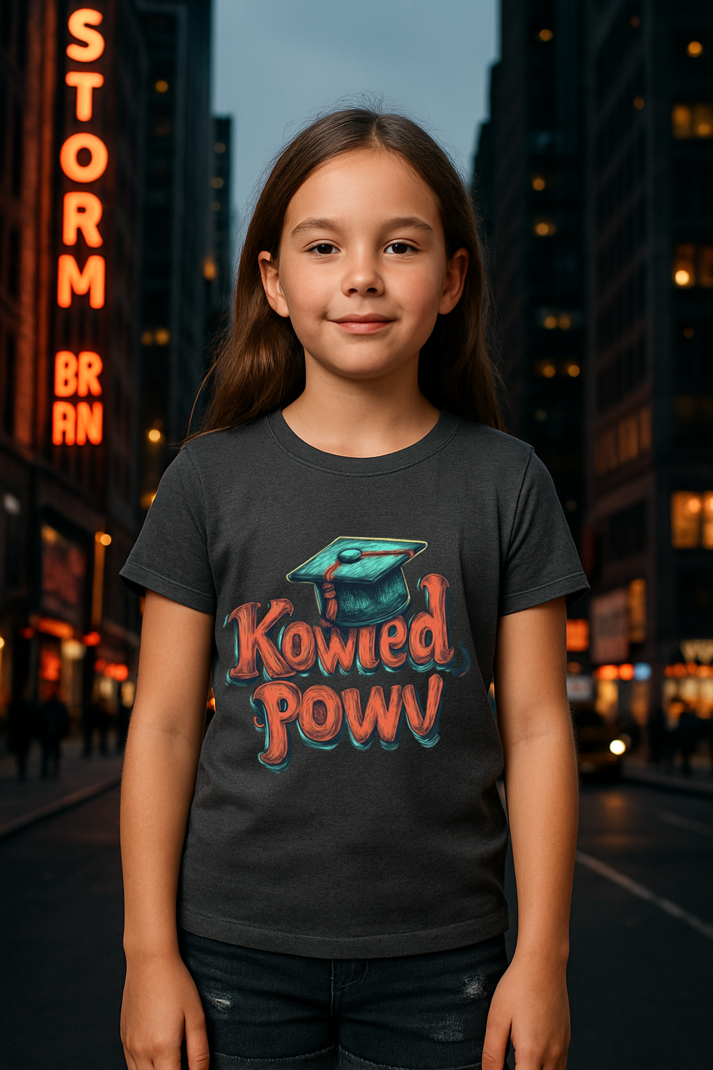 “Knowledge Power” Premium Kids Tee – Smart, Bold & Ready to Shine