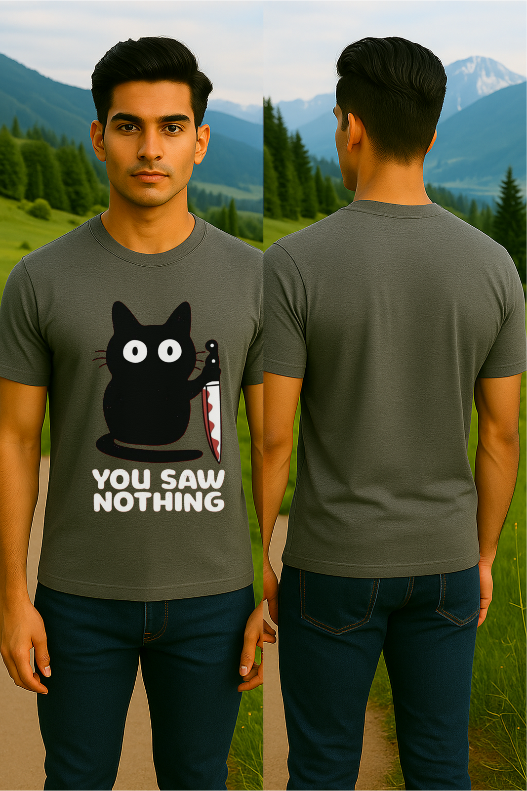 🖤  You Saw Nothing Tee | Killer Cat Energy