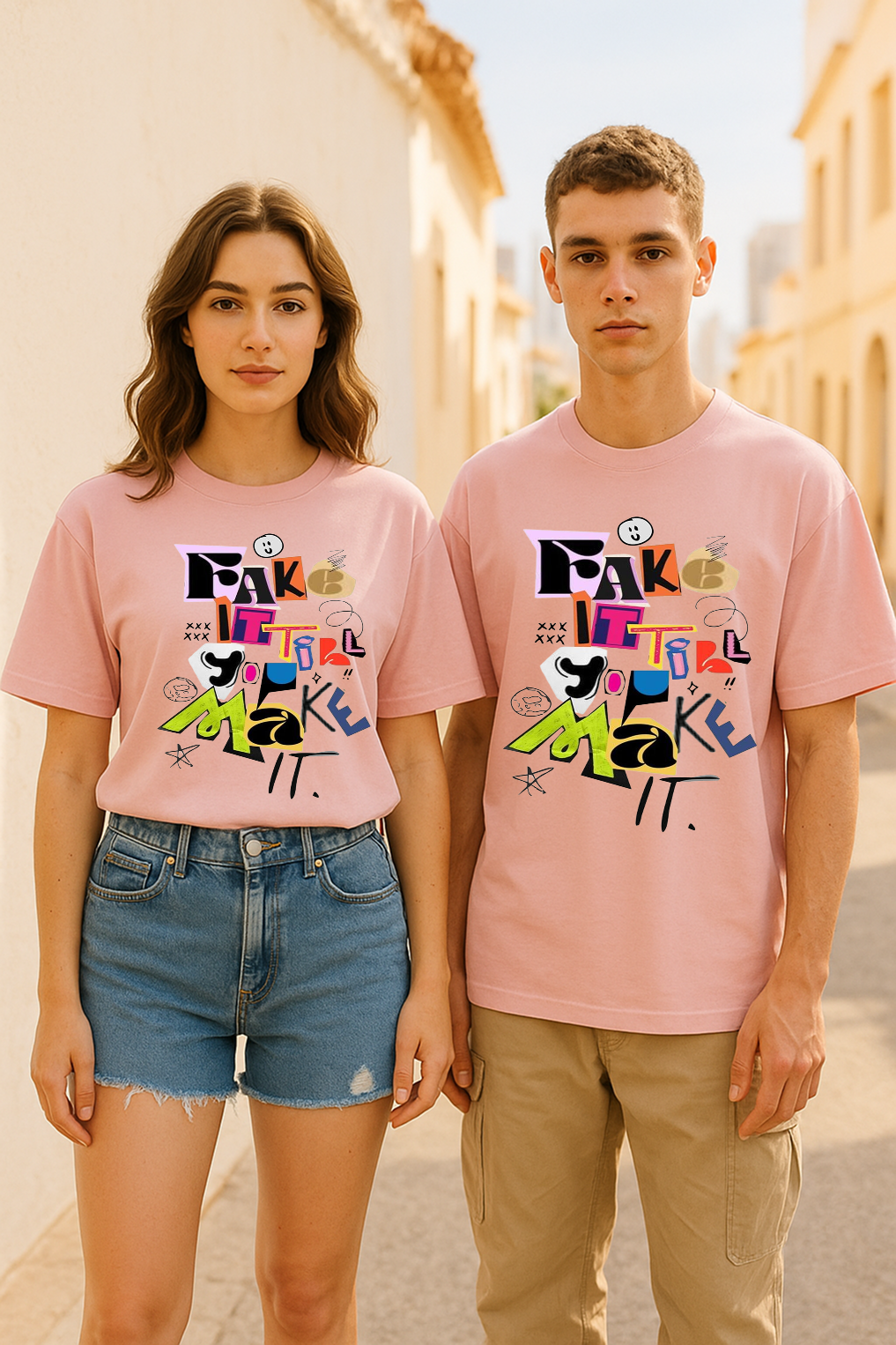 HipPop Oversized Graphic Tee – Double-Sided Street Art Vibe