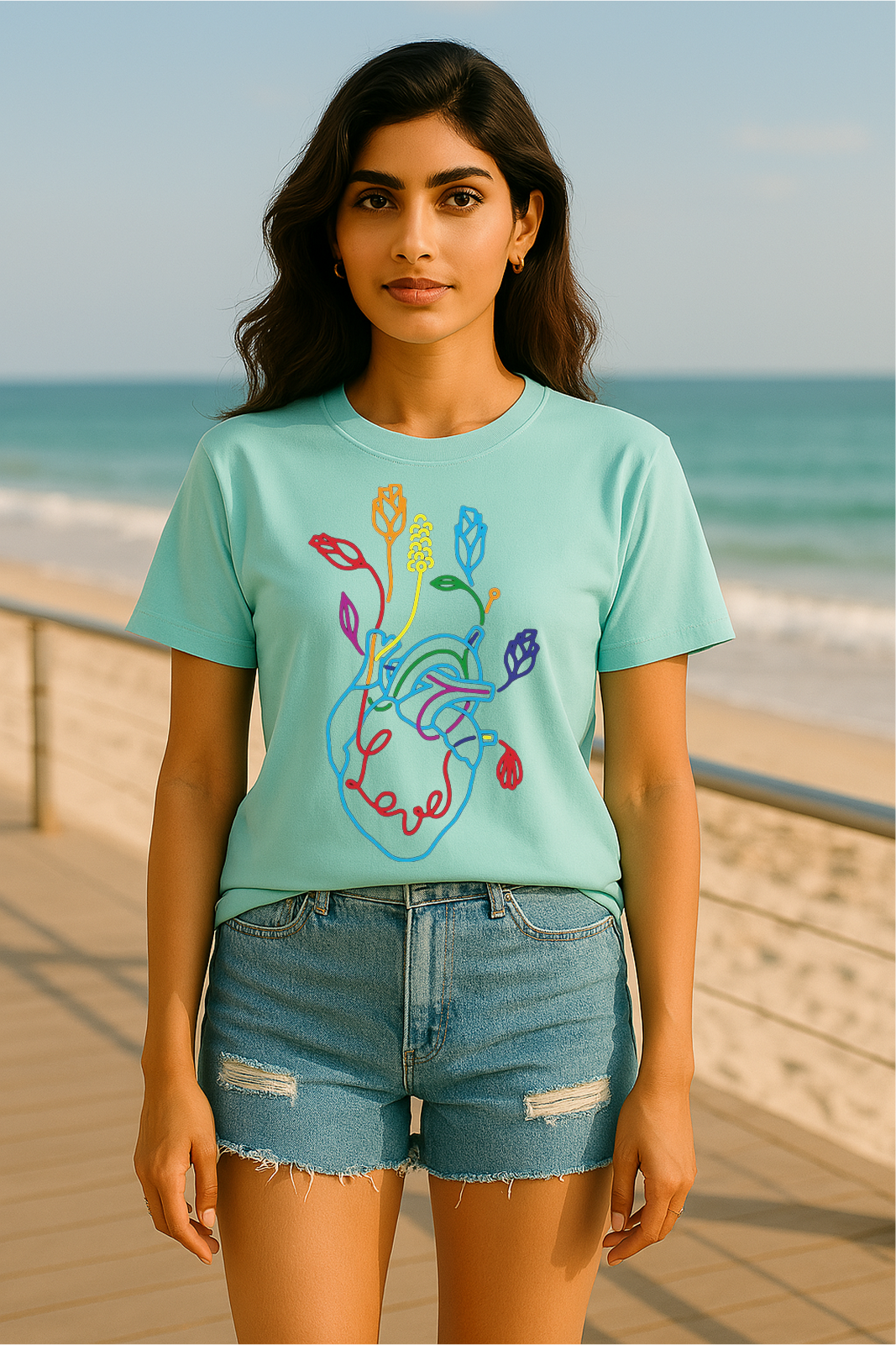 🌸 Heart in Bloom | Pastel Tee Vibes