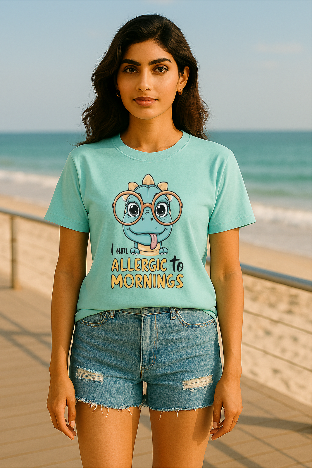 🦖 "Allergic to Mornings"  – by STORM BRN  For the brunch babes, nap kings & snooze button legends 😴🌤️
