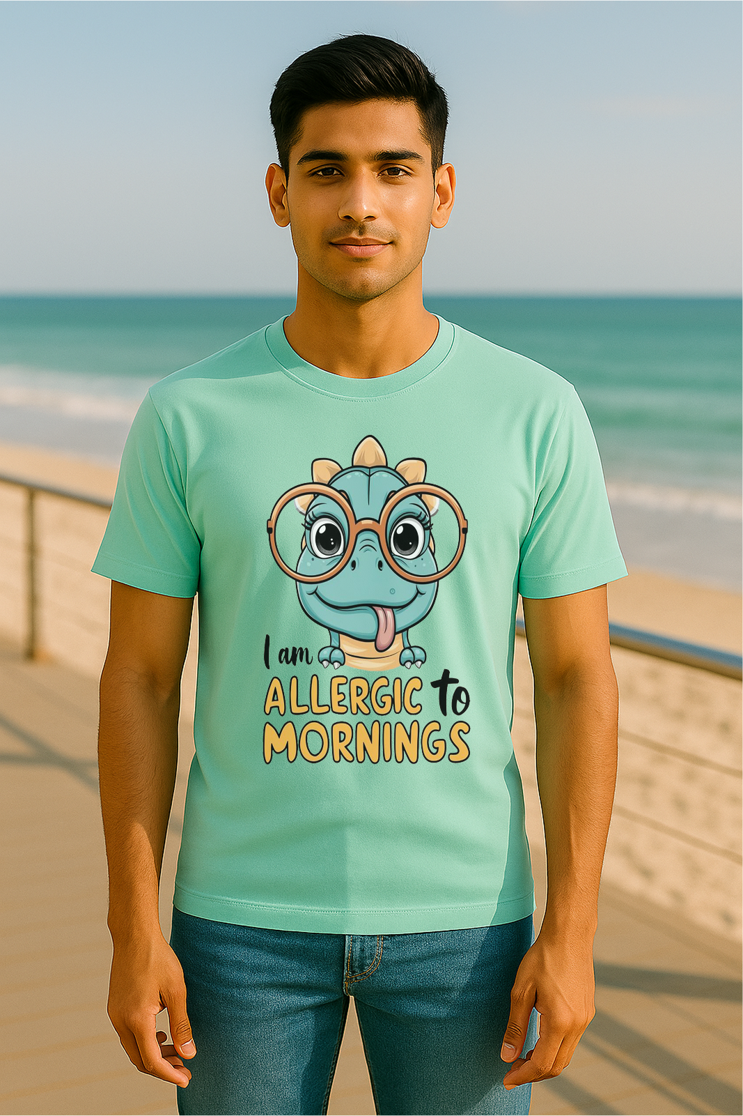 🦖 "Allergic to Mornings"  – by STORM BRN  For the brunch babes, nap kings & snooze button legends 😴🌤️
