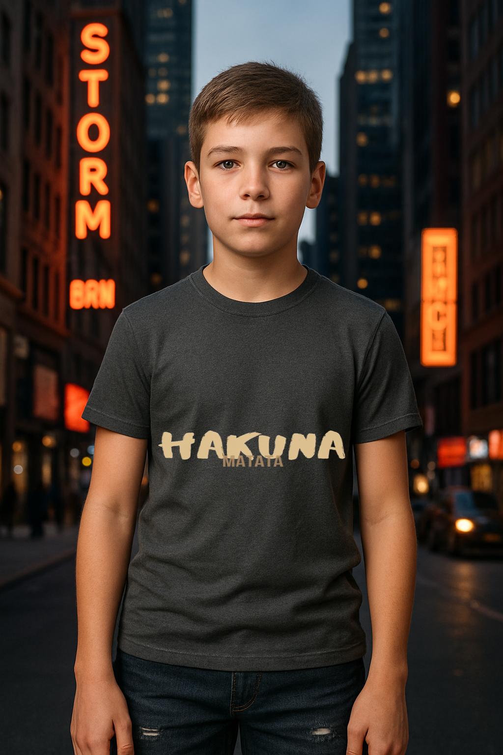 Hakuna Matata Double-Sided Tee – Carefree Vibes, Front to Back