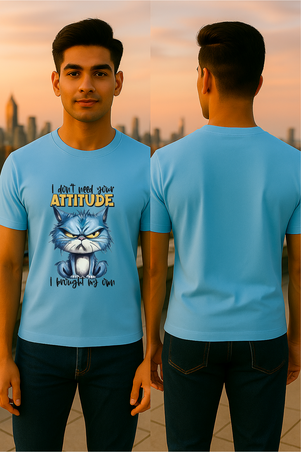 👕 "I Don’t Need Your Attitude" Grumpy Cat Tee – Unisex | Regular Fit | 100% Cotton