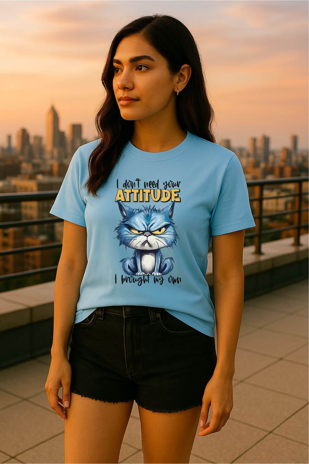 👕 "I Don’t Need Your Attitude" Grumpy Cat Tee – Unisex | Regular Fit | 100% Cotton