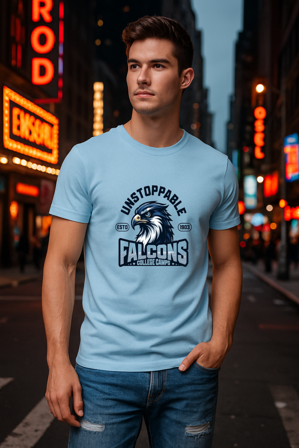 Unstoppable Falcons College Camps Tee – Athletic Edition