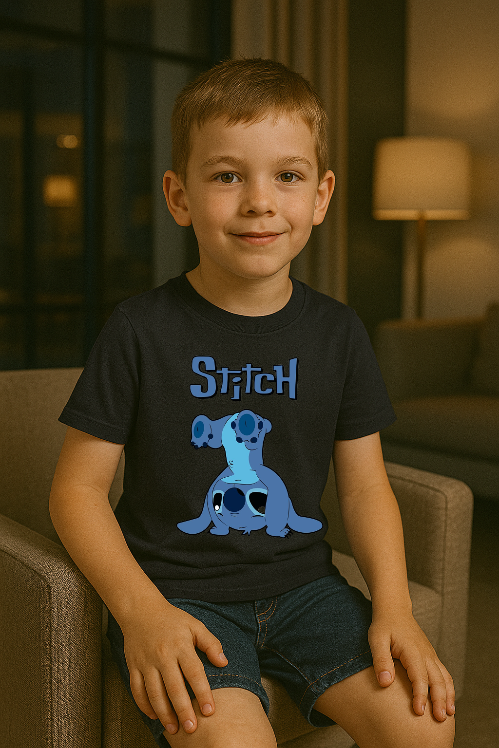 Silly Stitch Peek-A-Boo Tee – Boys' Playful Graphic Shirt (Ages 0–13)