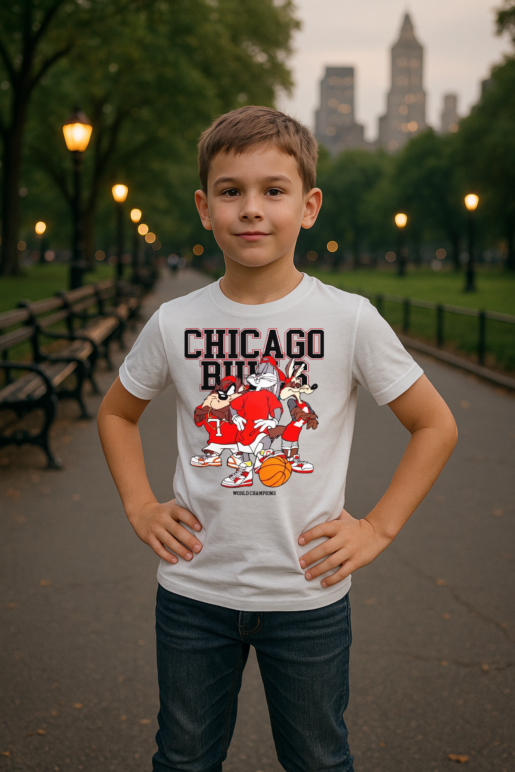 Looney Dunkers Chicago Bulls Kids Tee – Limited Edition Toon-Hoop Collab