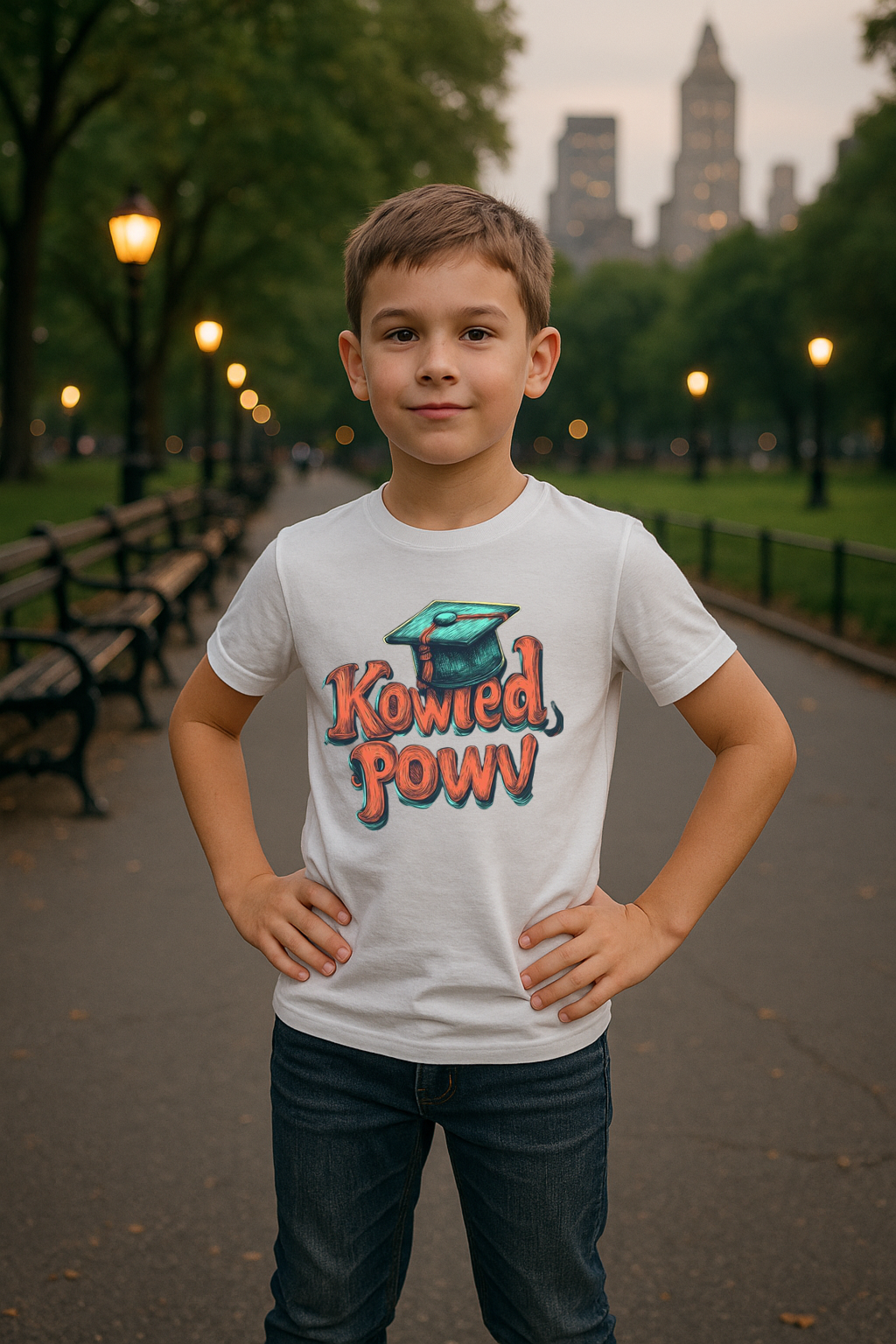 “Knowledge Power” Premium Kids Tee – Smart, Bold & Ready to Shine