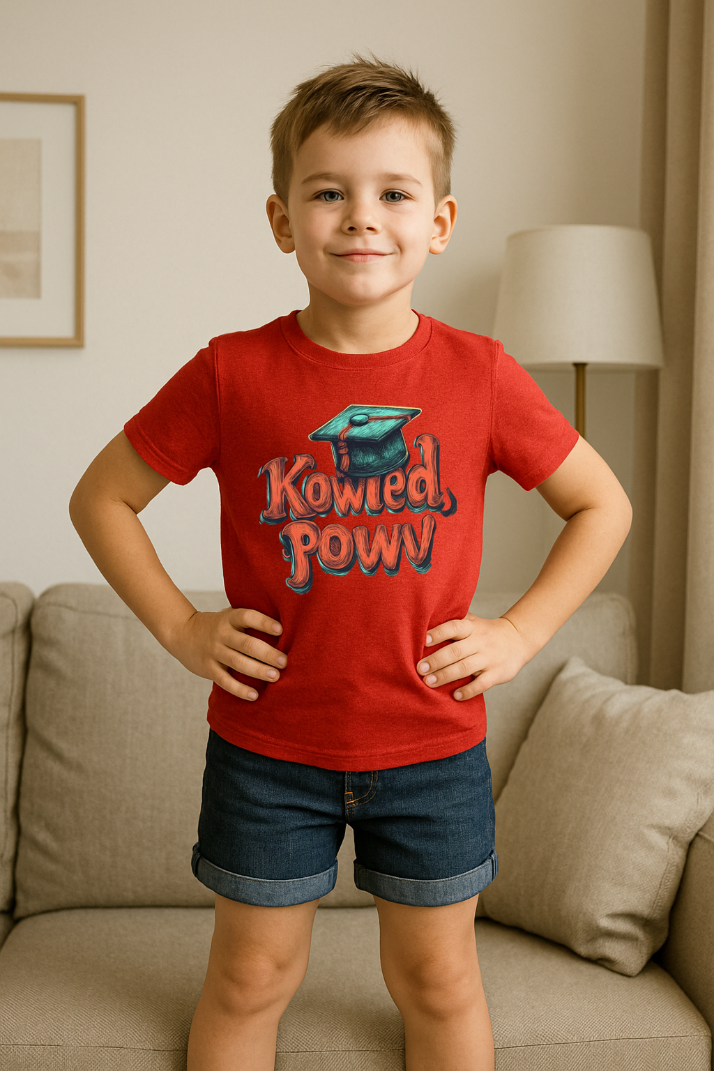 “Knowledge Power” Premium Kids Tee – Smart, Bold & Ready to Shine
