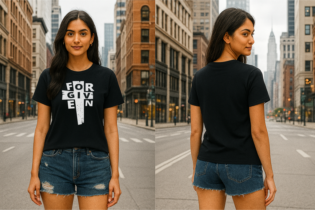 ✝️ “FORGIVEN” Streetwear Faith Tee | Minimalist Bold Print