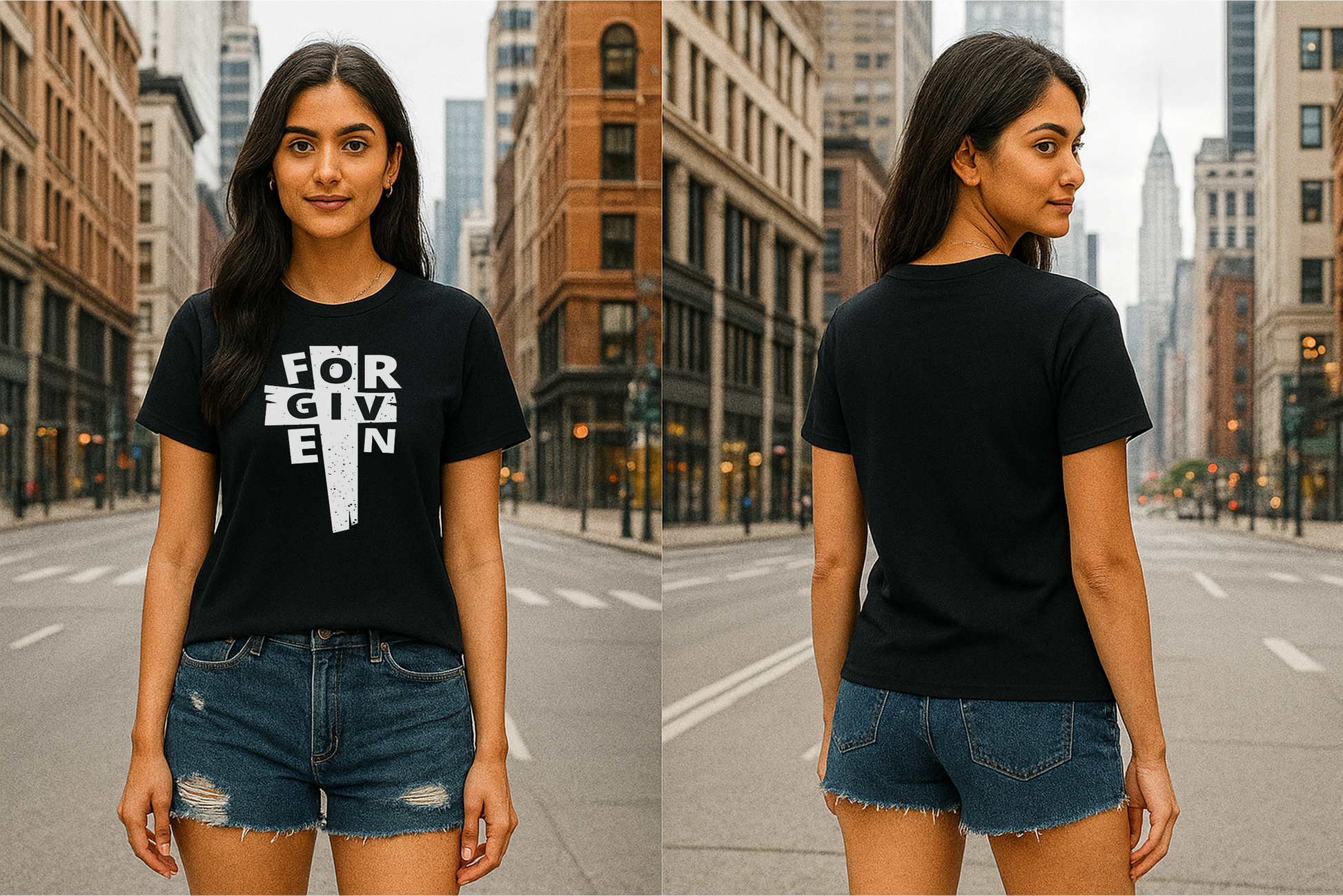 ✝️ “FORGIVEN” Streetwear Faith Tee | Minimalist Bold Print