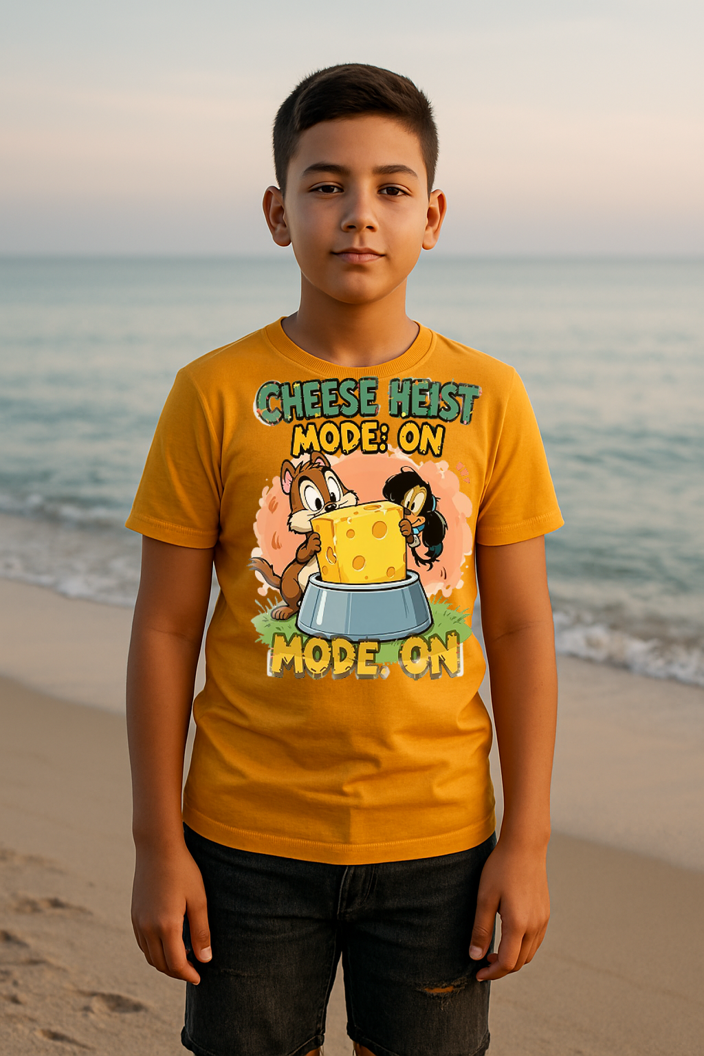 “Cheese Heist Mode: ON” – Ultimate Mischief Tee