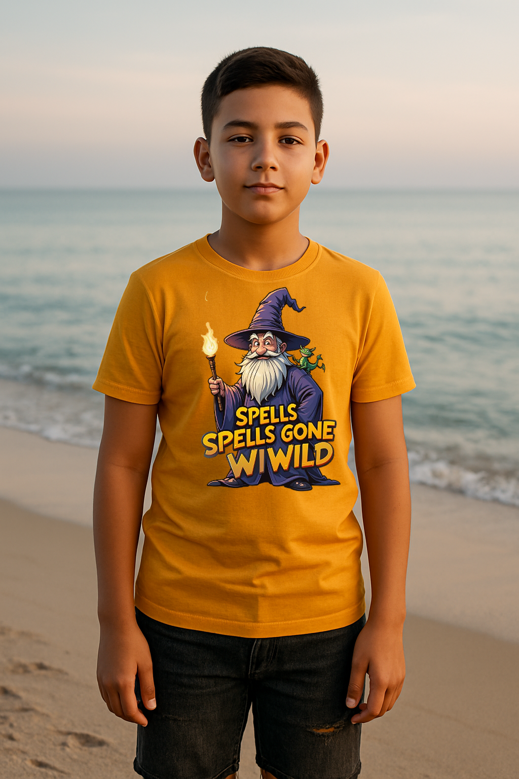 “Spells Gone Wild” Kids’ T-Shirt – Wizard Mischief Edition 🧙♂️🔥