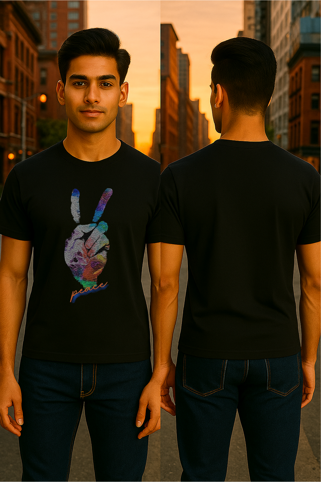 ✌️ Peace Vibes Tee – Unisex | 100% Cotton | Regular Fit 🌈