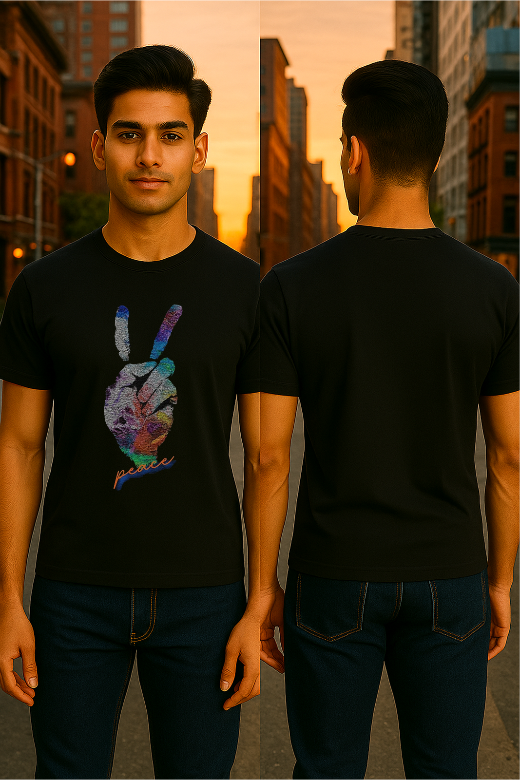 ✌️ Peace Vibes Tee – Unisex | 100% Cotton | Regular Fit 🌈