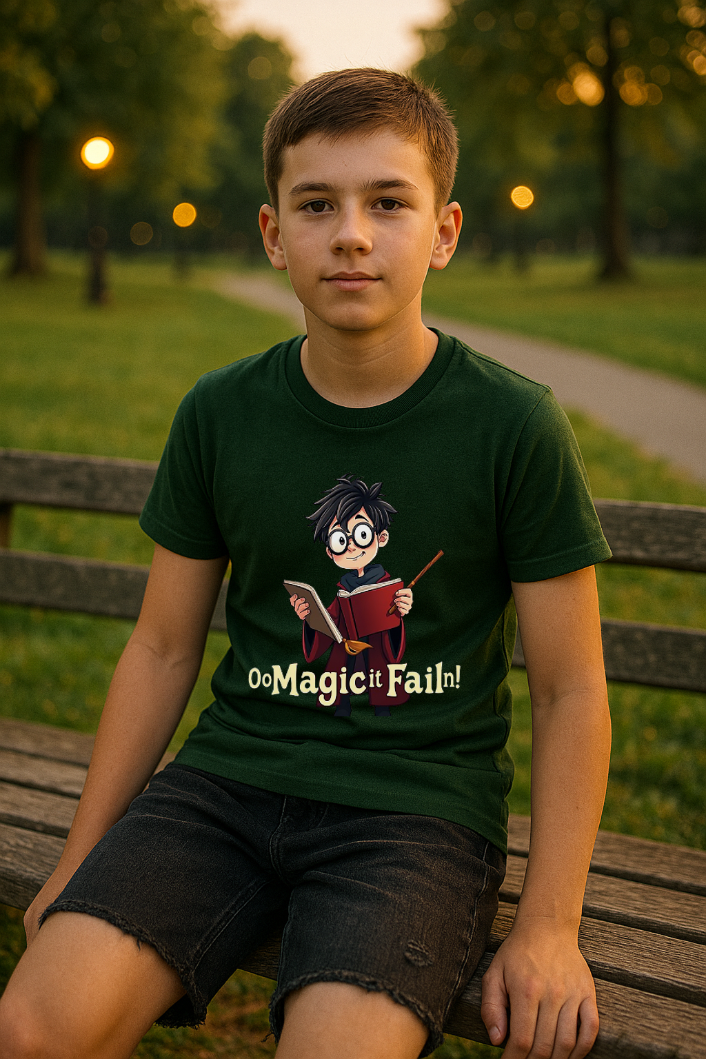 “Oo Magic it Fail!” Unisex Kids’ T-Shirt – Spell Gone Hilariously Wrong! 🧙♂️✨