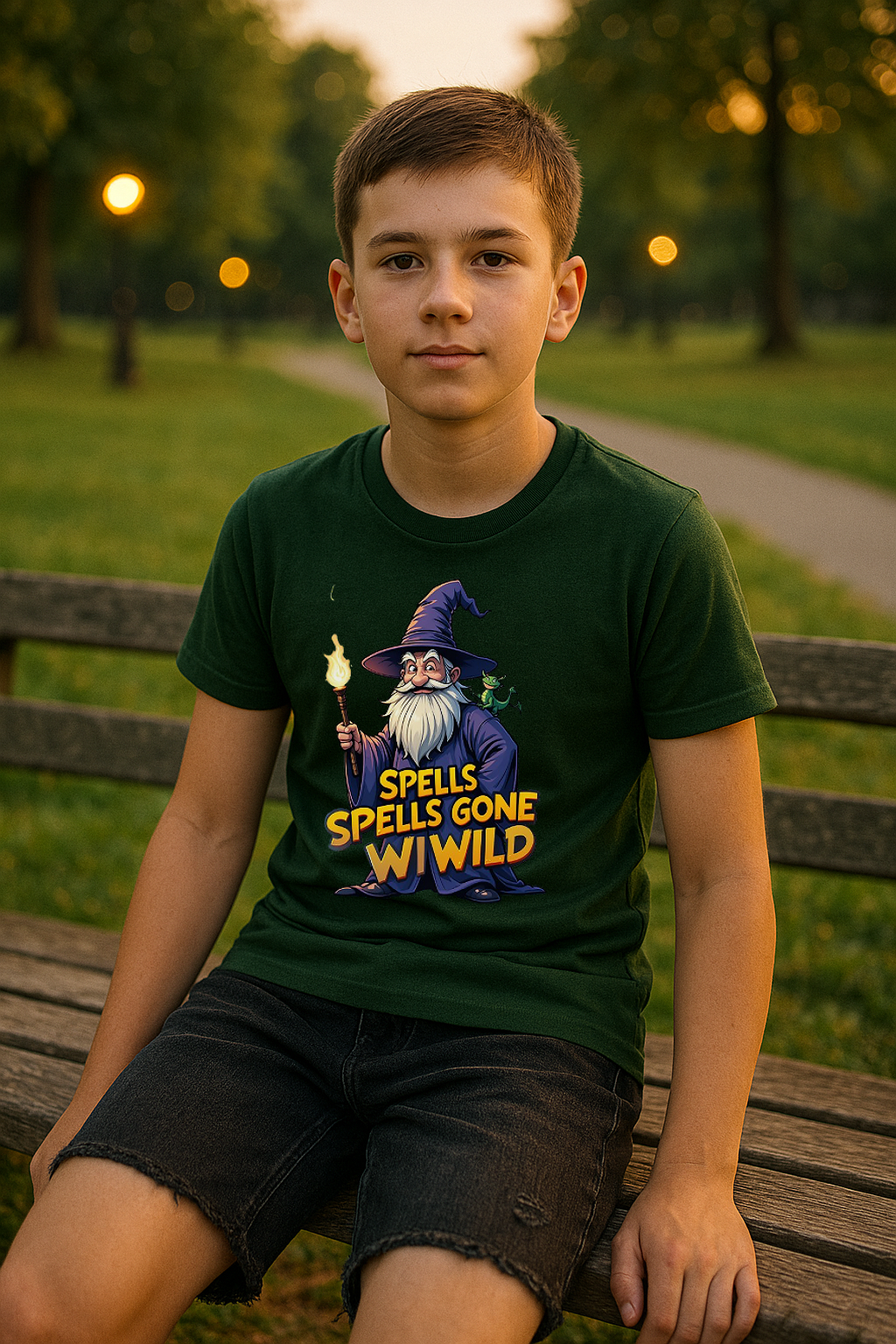 “Spells Gone Wild” Kids’ T-Shirt – Wizard Mischief Edition 🧙♂️🔥