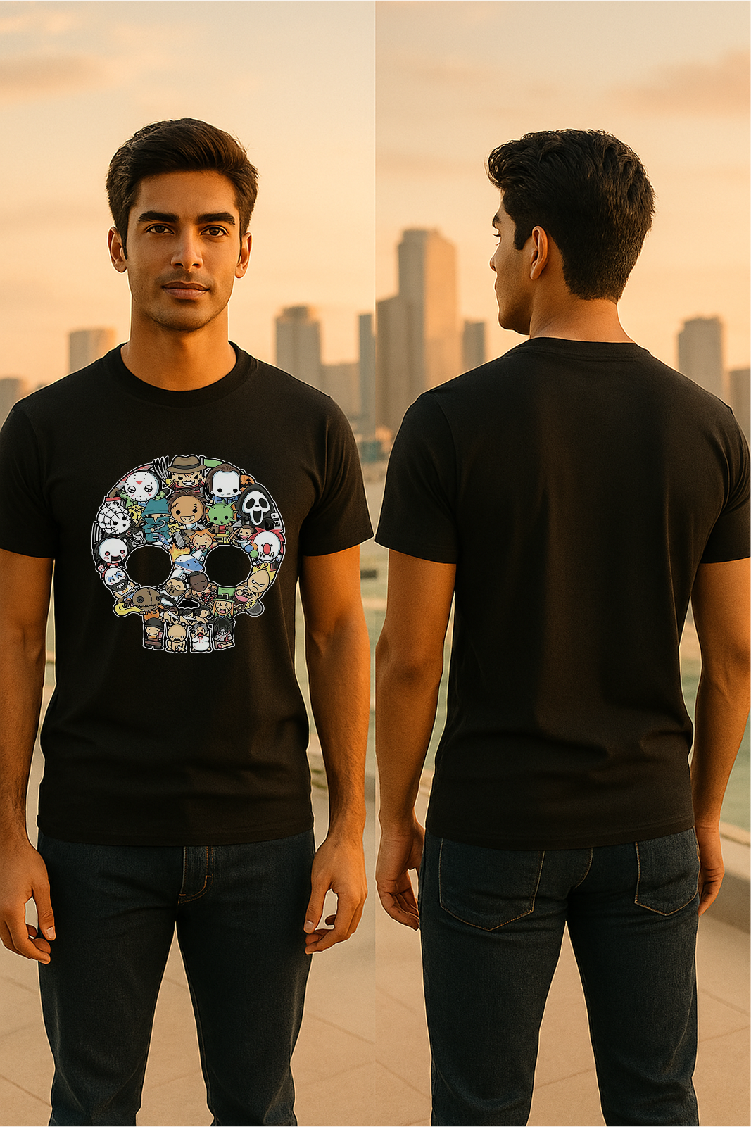 💀 Unisex Regular Fit "Cartoon Horror Skull" Tee (Check Size Chart – Ages 13+) 🔥