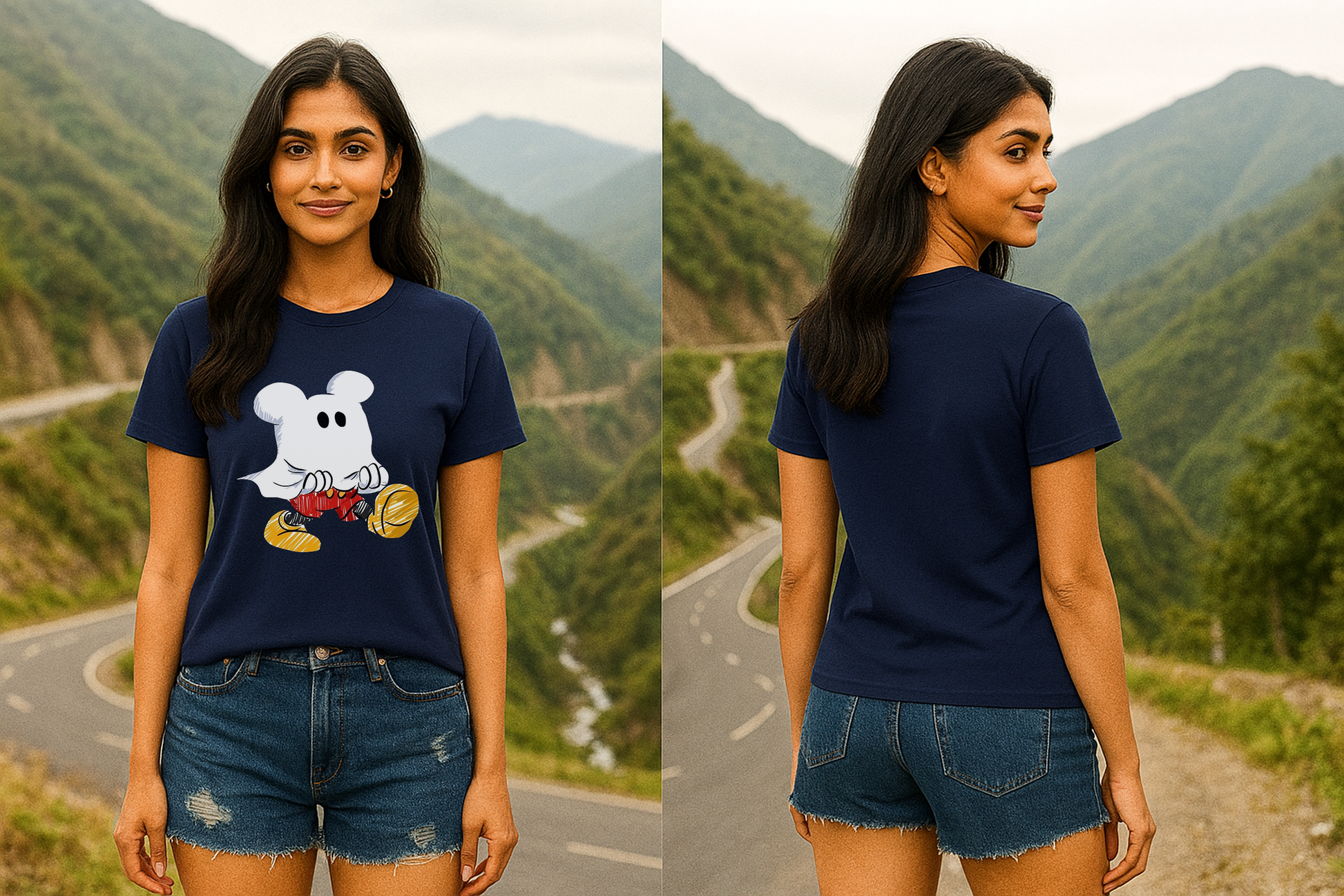 👻 Storm BRN Regular Fit "Cartoon Ghost" Unisex T-Shirt (Ages 13+) 🖤